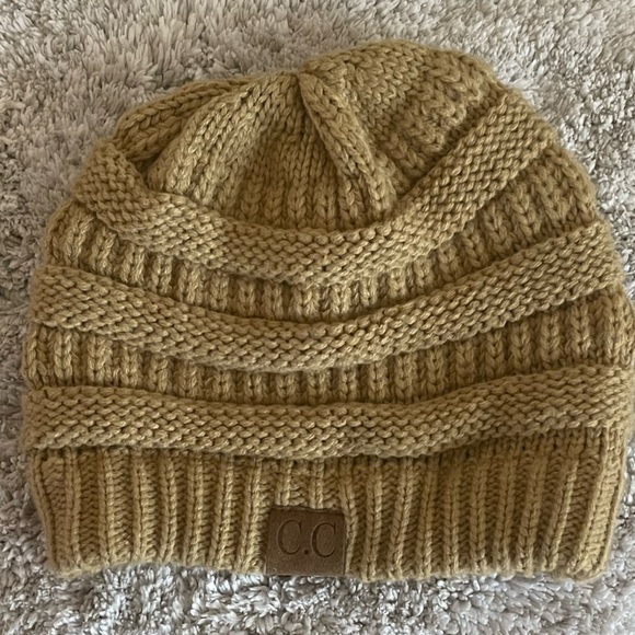 CC Beanie Hat - Tan Color - Picture 1 of 2